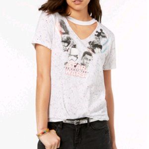 Star Wars White Choker-Neck Graphic Tee, (L)